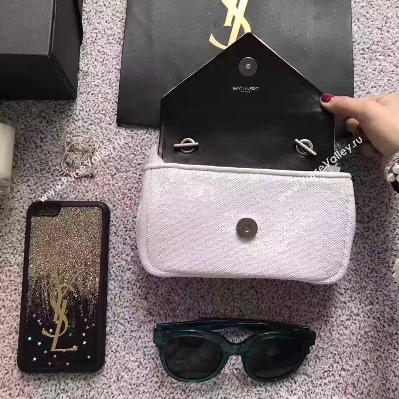 YSL small clutch shoulder white bag 4821