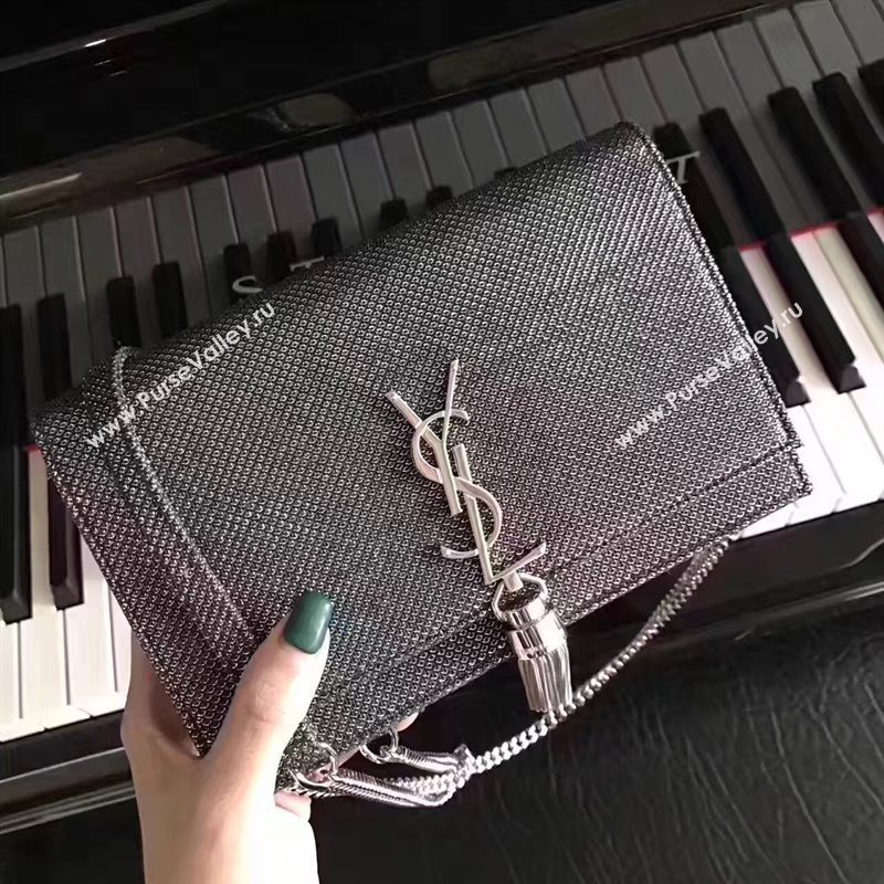 YSL new Tassel gray clutch bag 4823