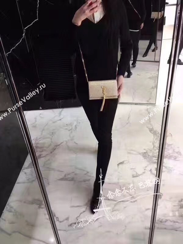 YSL new Tassel gray clutch bag 4823