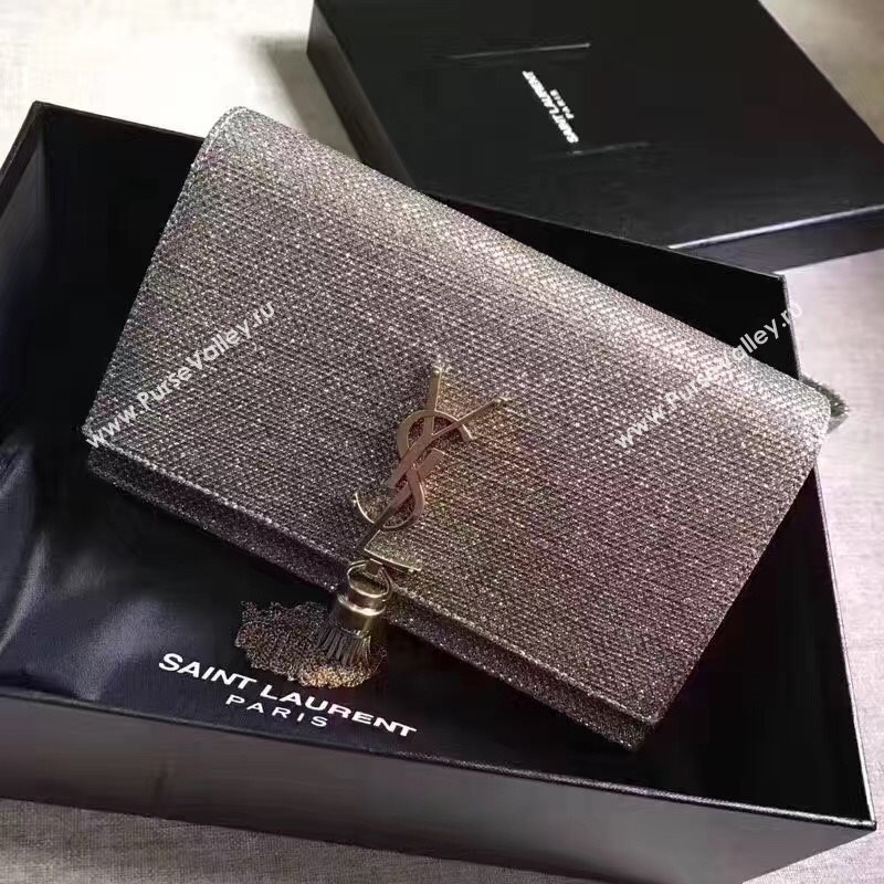 YSL new Tassel gray clutch bag 4823