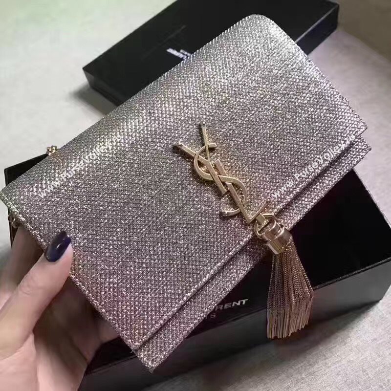 YSL new Tassel gray clutch bag 4823
