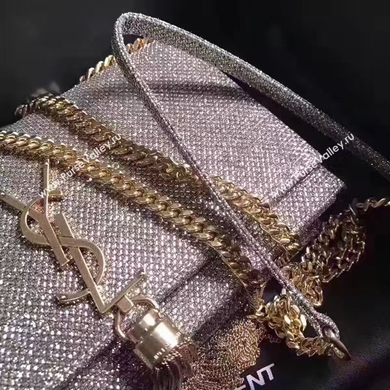 YSL new Tassel gray clutch bag 4823