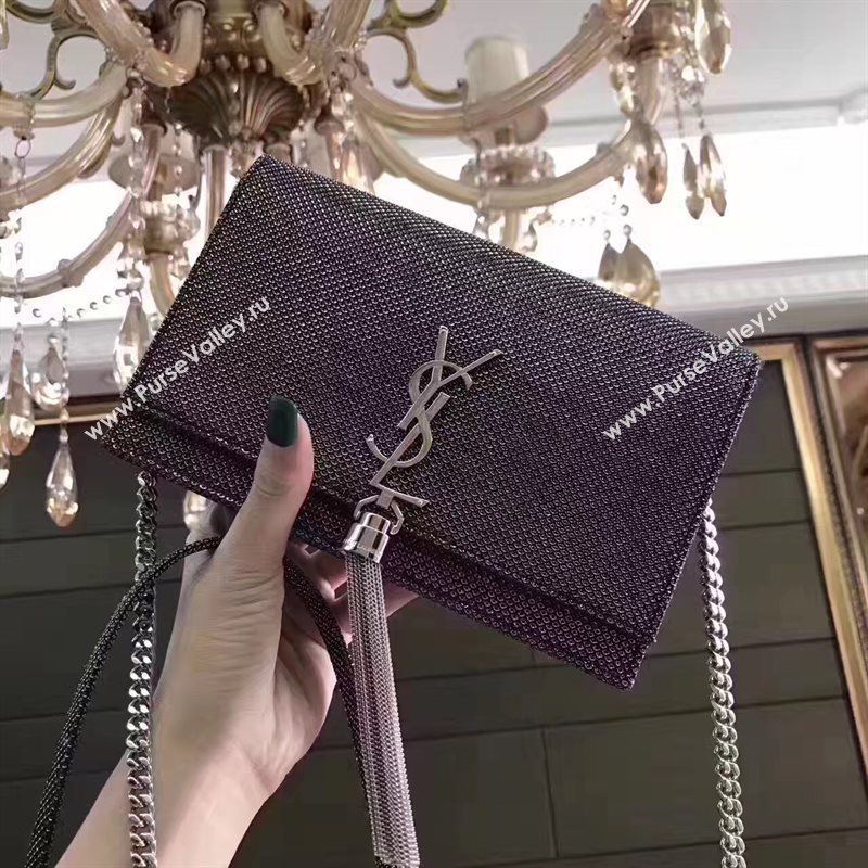 YSL new Tassel clutch v hardware silver bag 4824
