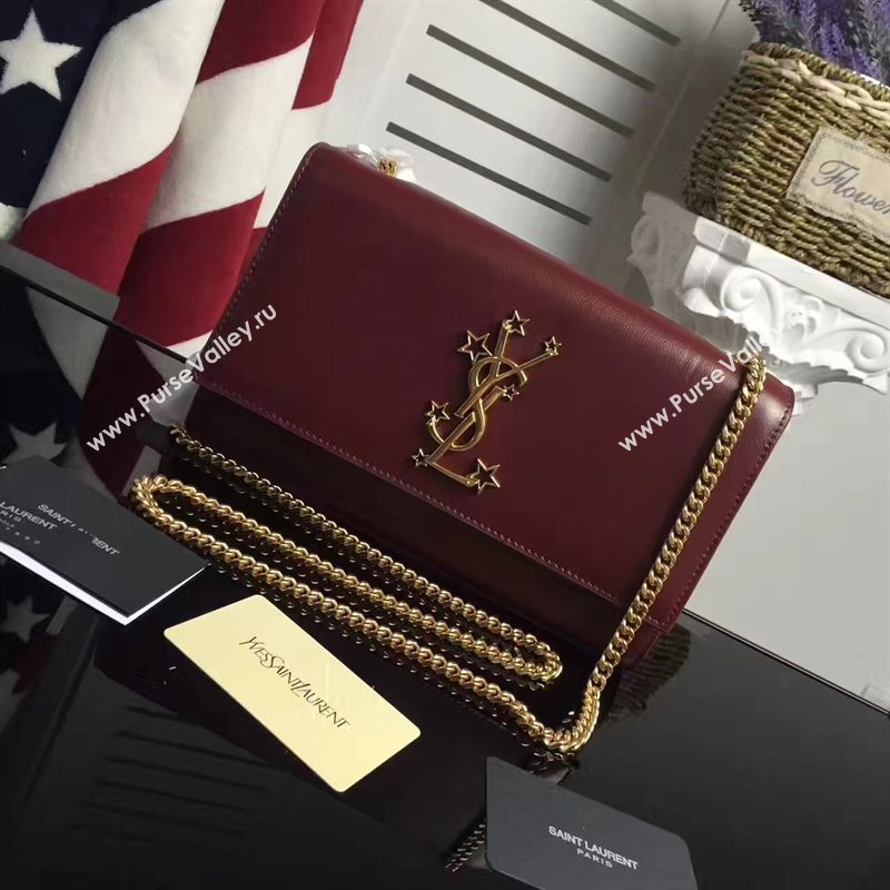 YSL chain clutch wine shoulder bag 4829