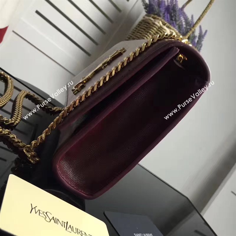 YSL chain clutch wine shoulder bag 4829