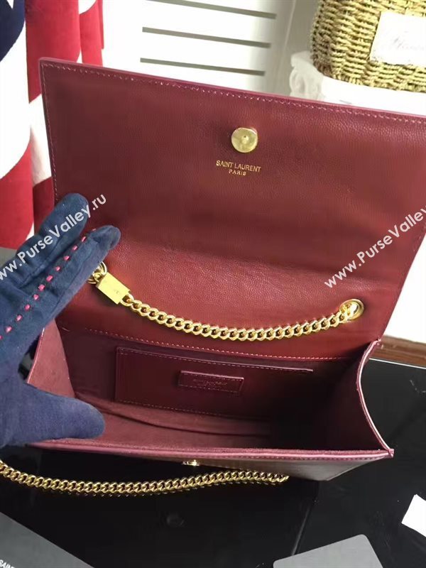 YSL chain clutch wine shoulder bag 4829