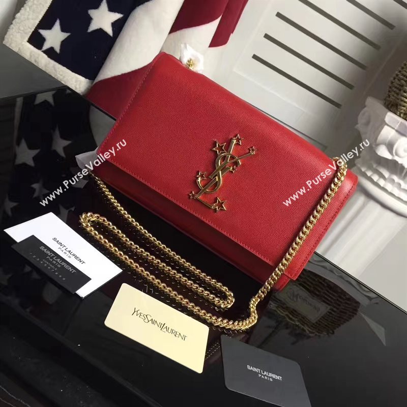 YSL grain red clutch chain bag 4830