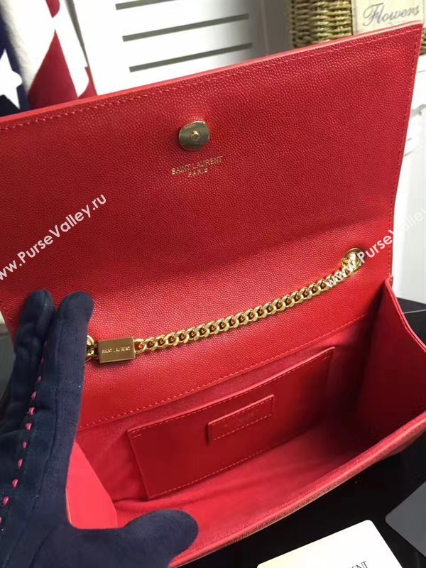 YSL grain red clutch chain bag 4830