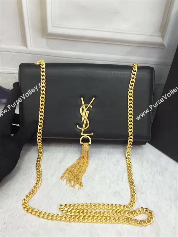 YSL smooth black chain clutch Tassel bag 4831