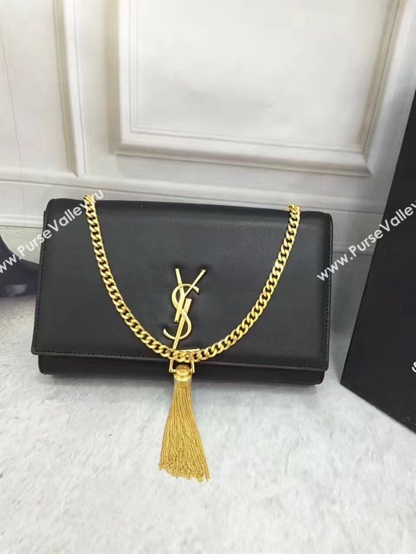 YSL smooth black chain clutch Tassel bag 4831