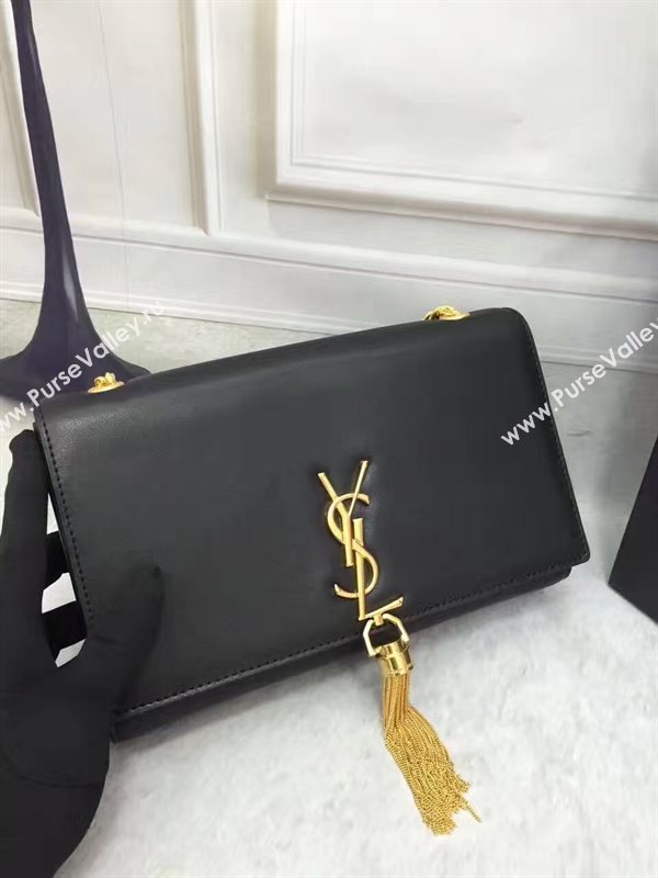 YSL smooth black chain clutch Tassel bag 4831