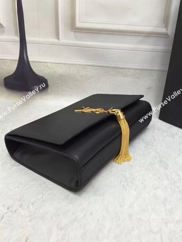 YSL smooth black chain clutch Tassel bag 4831