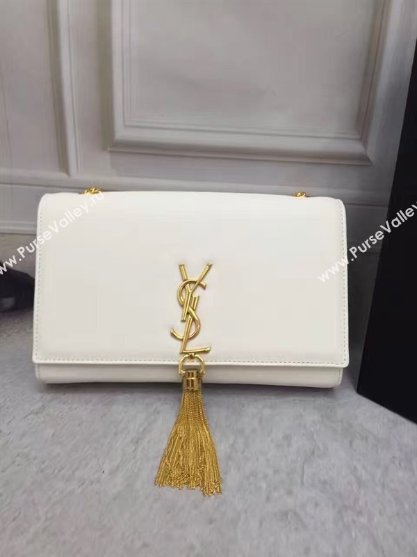 YSL leather white chain clutch Tassel bag 4833