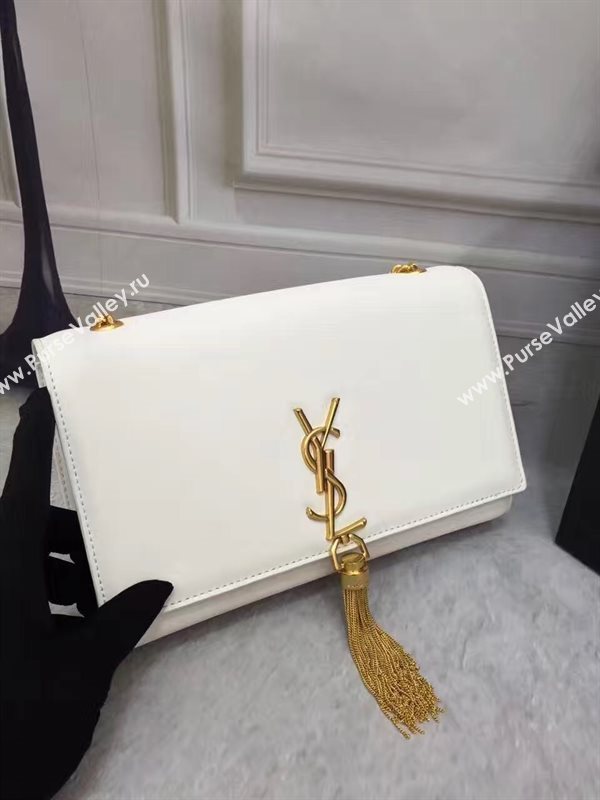 YSL leather white chain clutch Tassel bag 4833