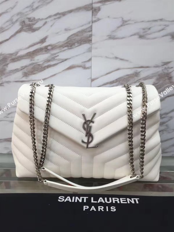 YSL large white Messenger flap bag 4836