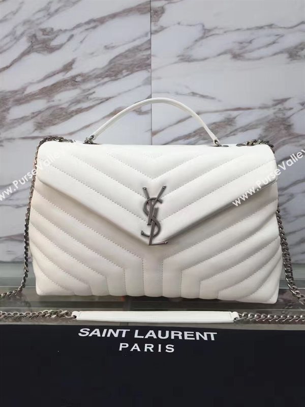YSL large white Messenger flap bag 4836