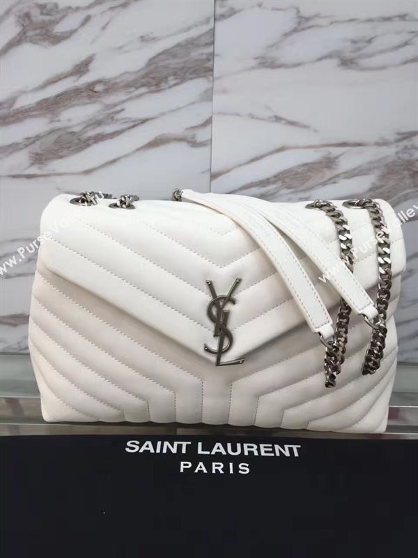 YSL large white Messenger flap bag 4836