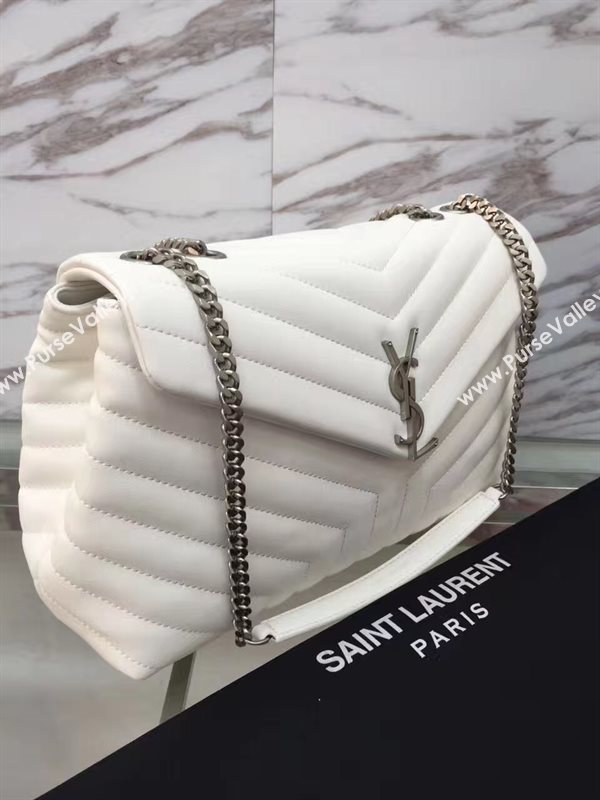 YSL large white Messenger flap bag 4836
