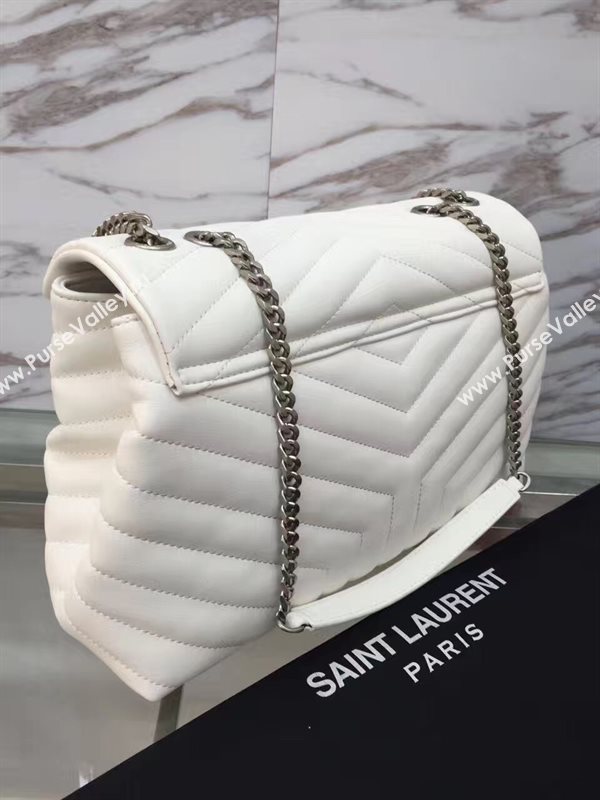 YSL large white Messenger flap bag 4836
