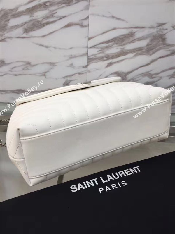 YSL large white Messenger flap bag 4836