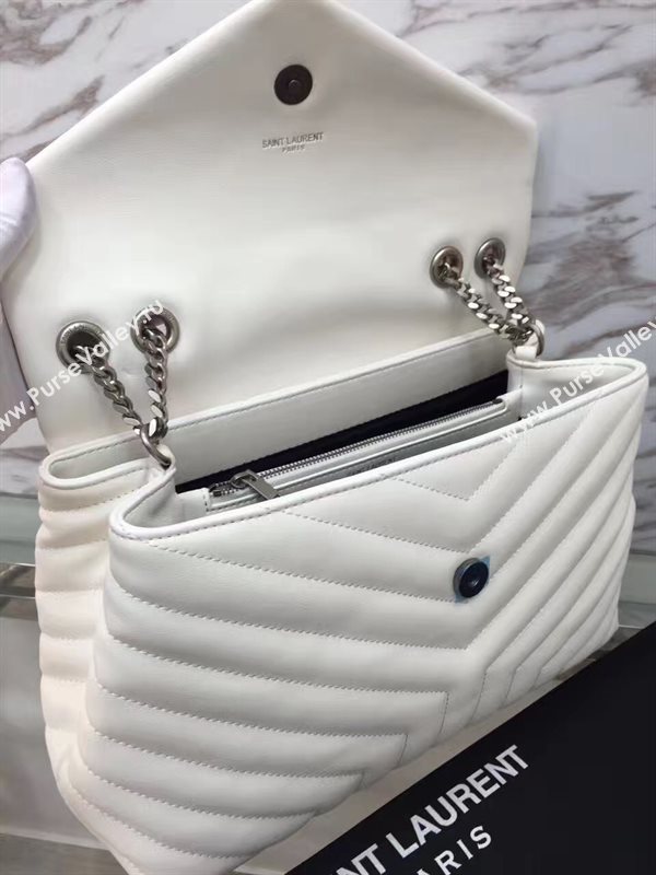 YSL large white Messenger flap bag 4836