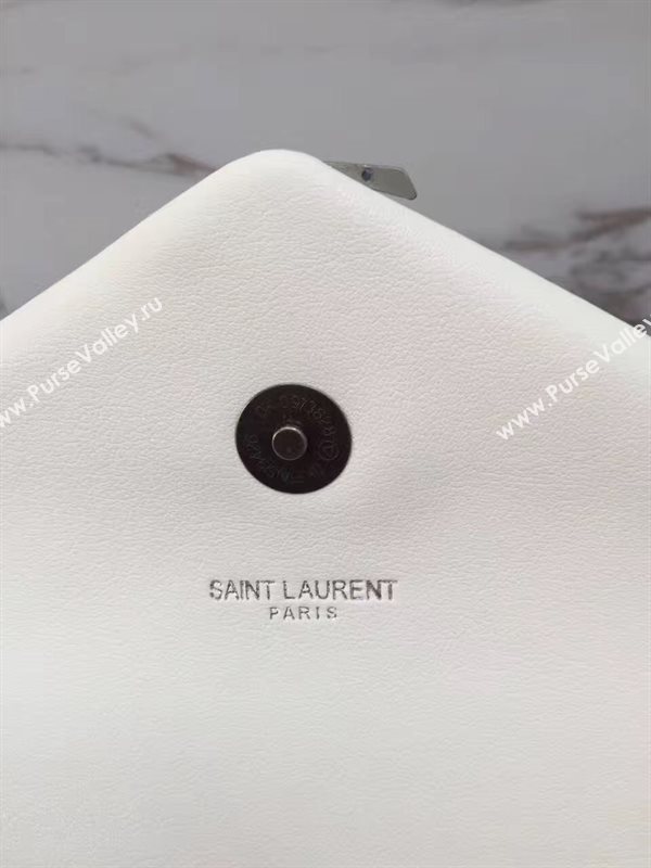 YSL large white Messenger flap bag 4836