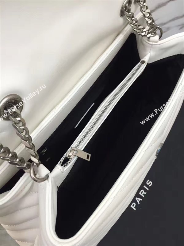 YSL large white Messenger flap bag 4836