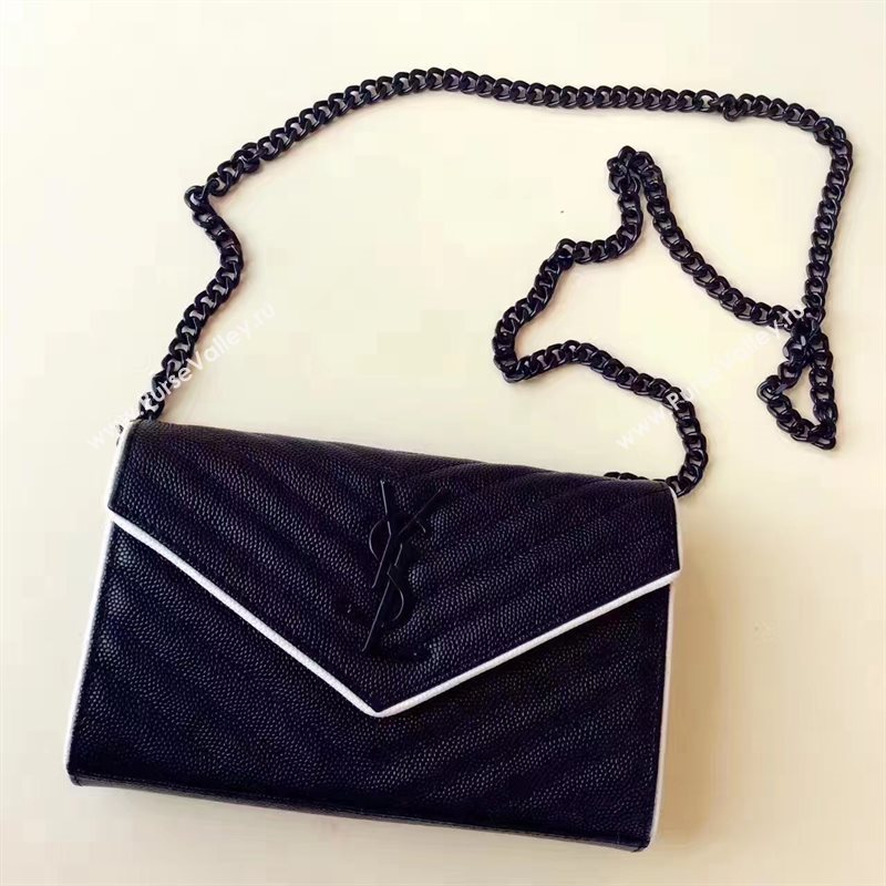 YSL chain shoulder flap clutch black bag 4837