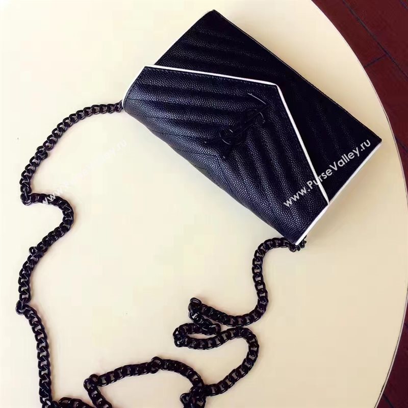 YSL chain shoulder flap clutch black bag 4837