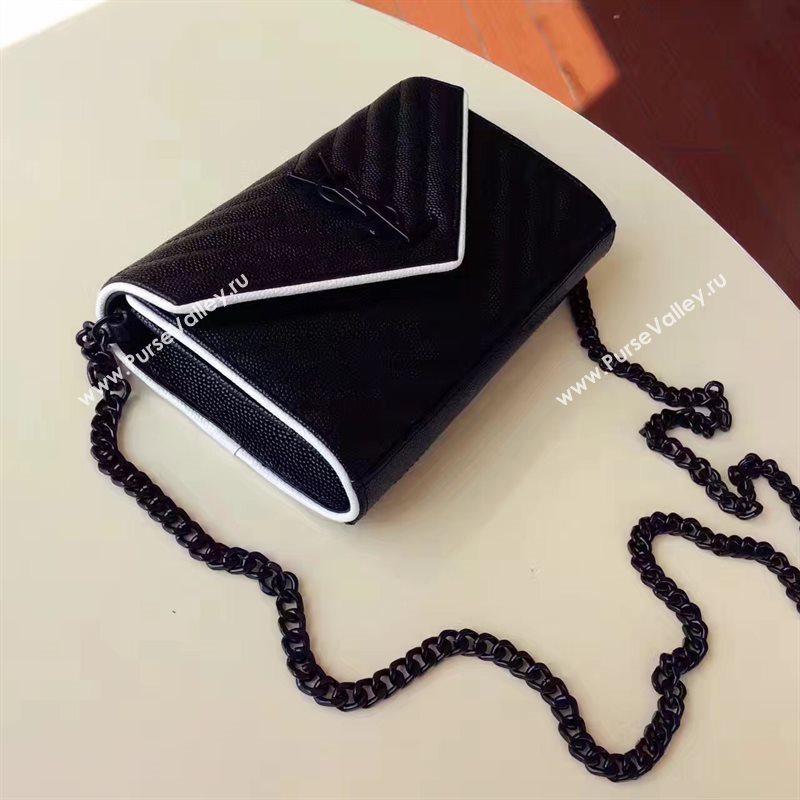 YSL chain shoulder flap clutch black bag 4837