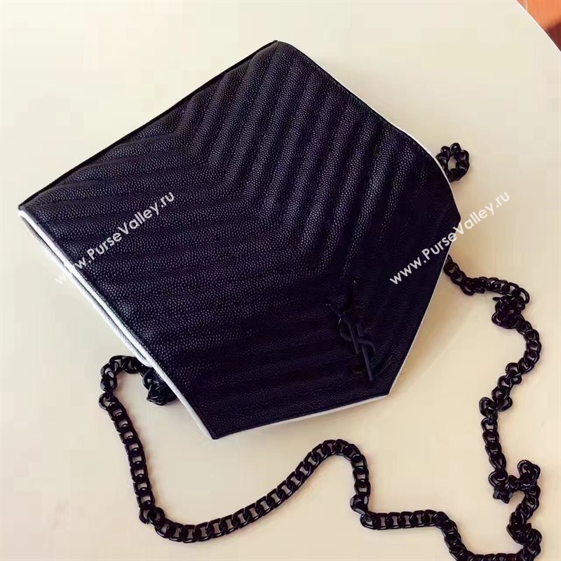 YSL chain shoulder flap clutch black bag 4837