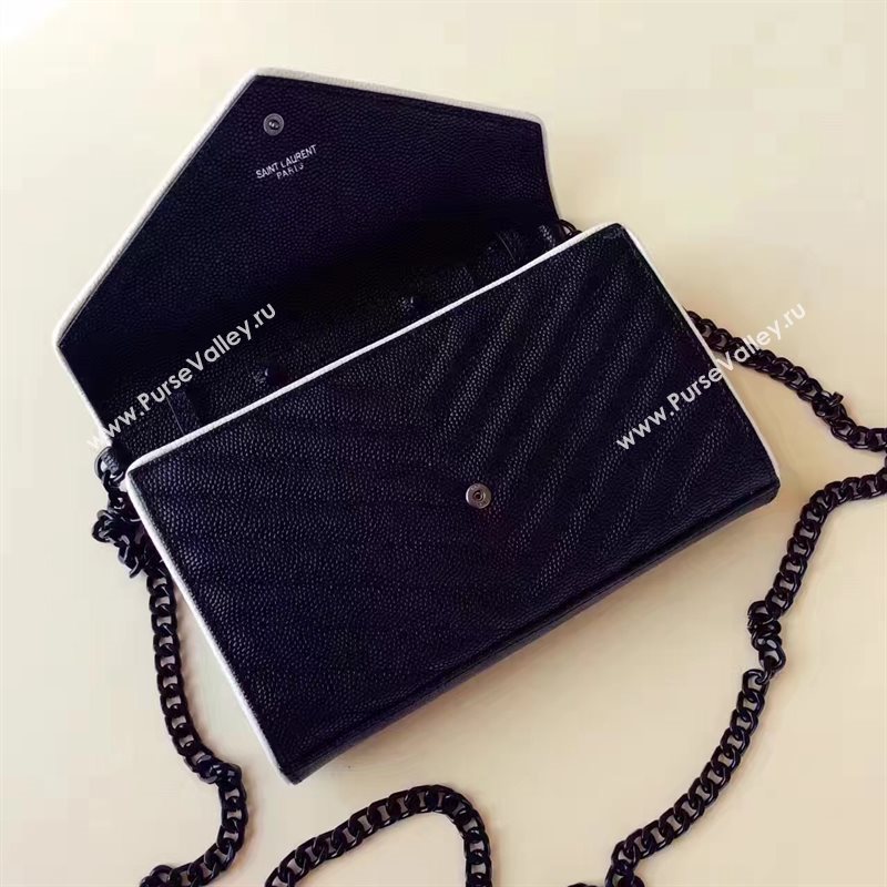 YSL chain shoulder flap clutch black bag 4837
