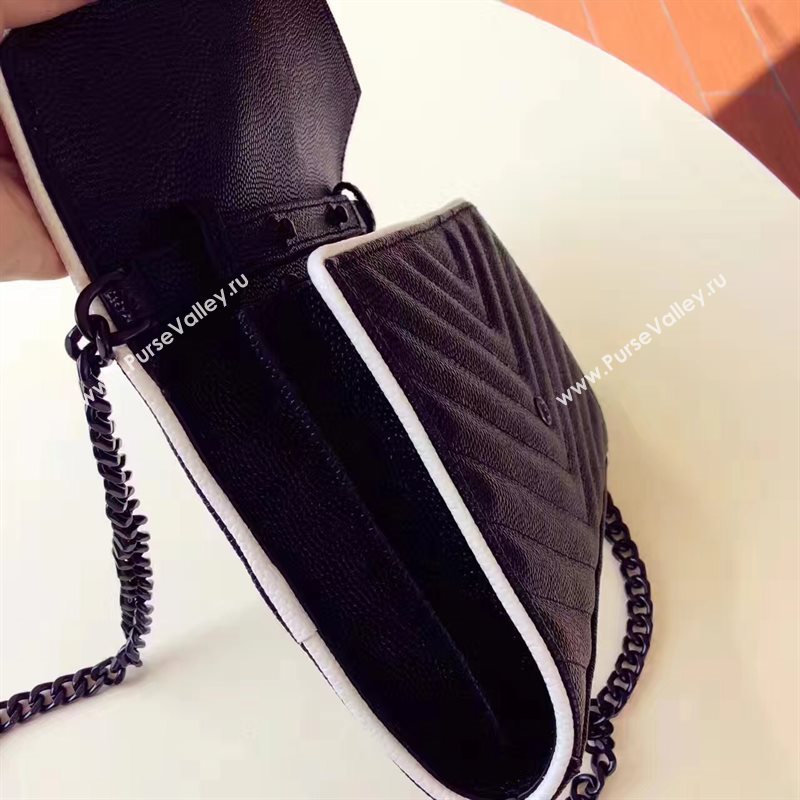 YSL chain shoulder flap clutch black bag 4837