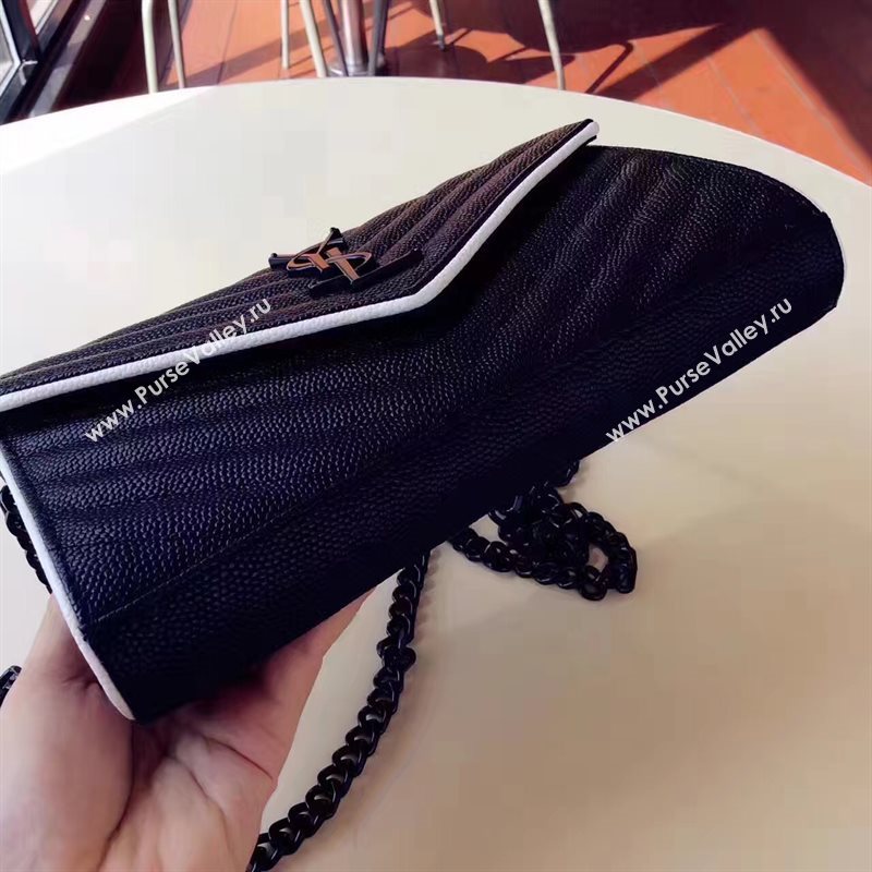 YSL chain shoulder flap clutch black bag 4837