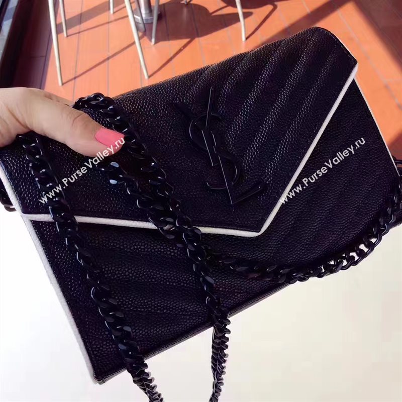 YSL chain shoulder flap clutch black bag 4837