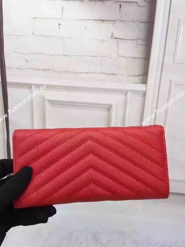 YSL grain leather wallet red bag 4838