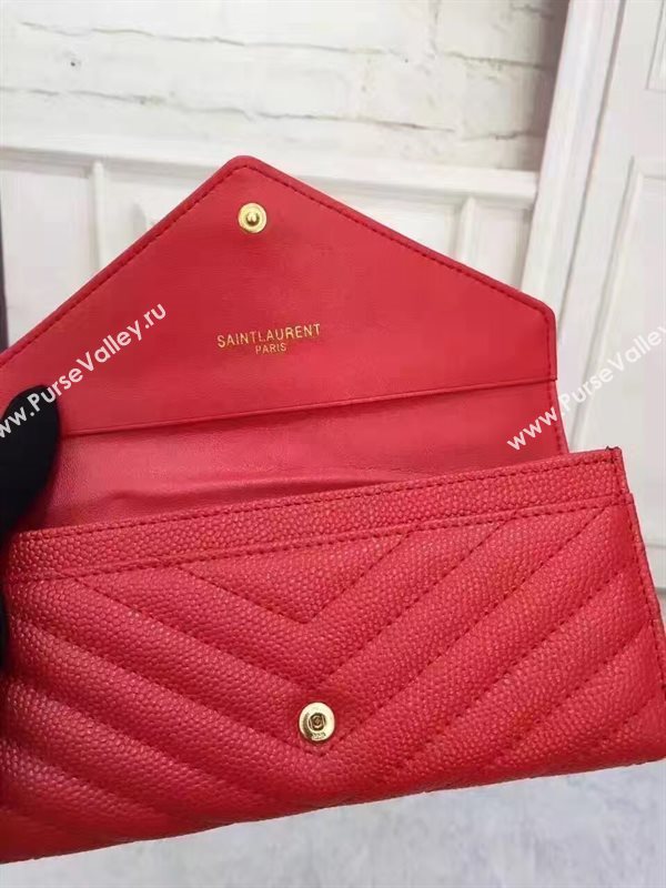 YSL grain leather wallet red bag 4838