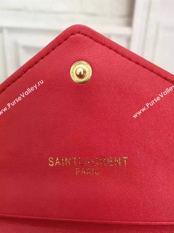 YSL grain leather wallet red bag 4838