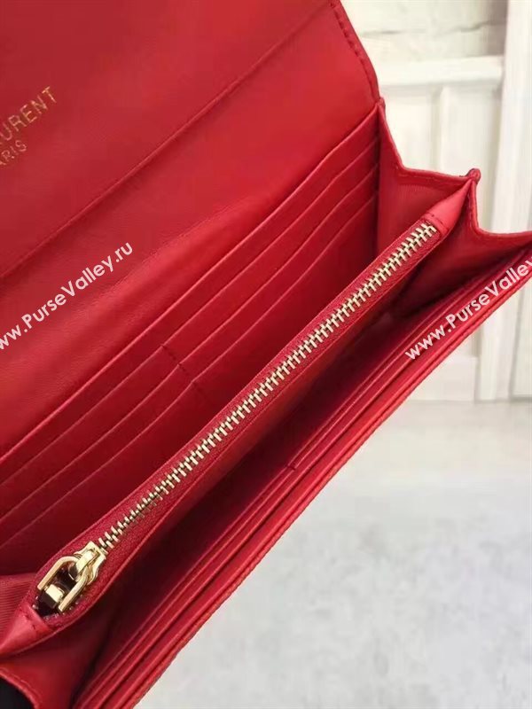 YSL grain leather wallet red bag 4838