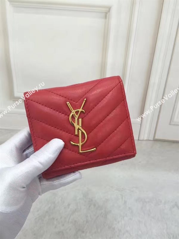 YSL smooth wallet red bag 4839