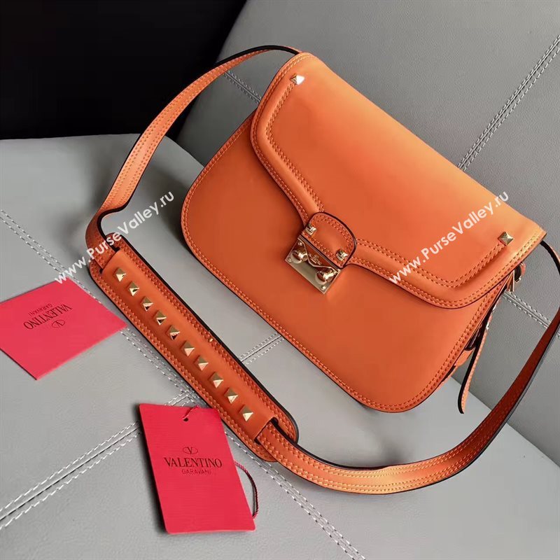 Valentino large crossbody shoulder flap orange bag 4962