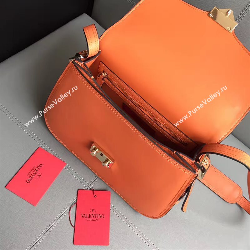 Valentino large crossbody shoulder flap orange bag 4962