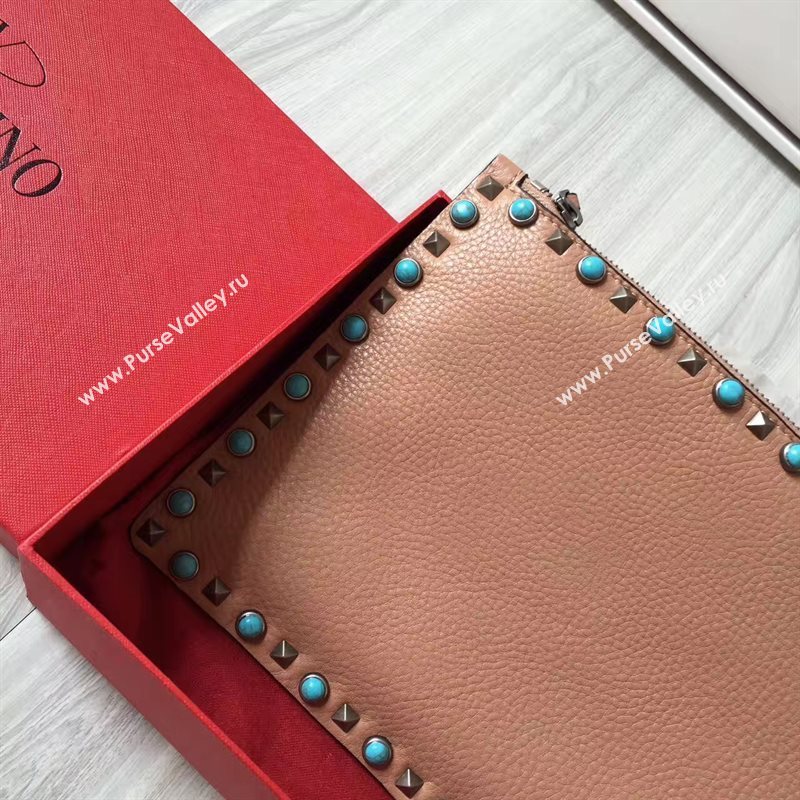 Valentino large tan clutch bag 4991