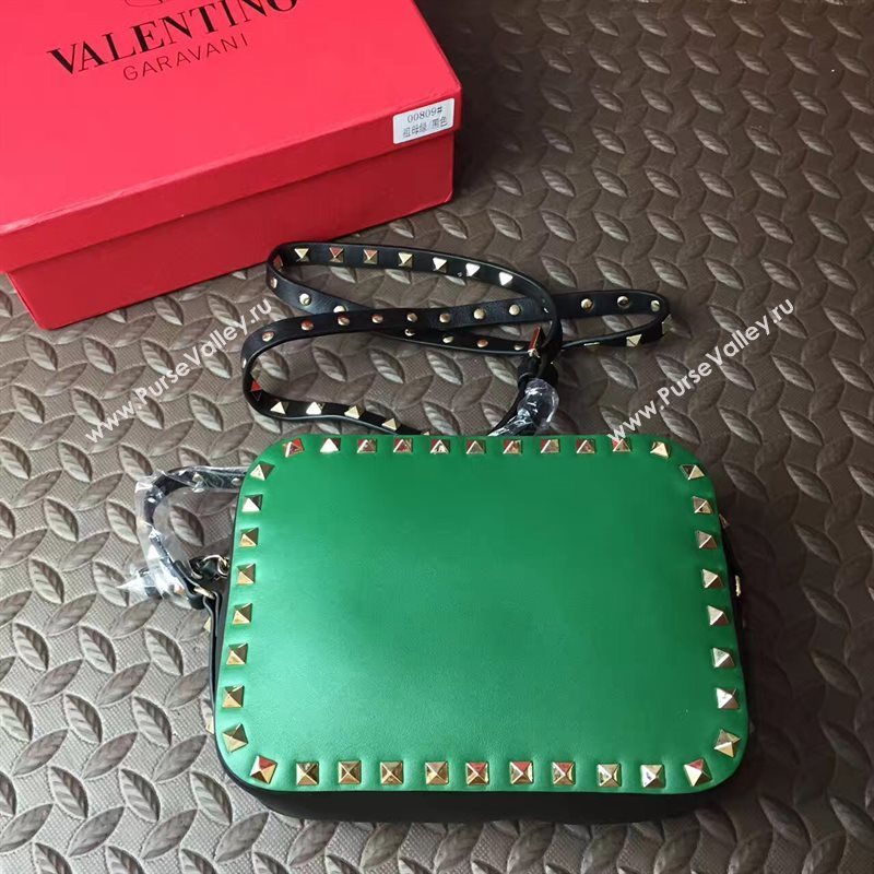 Valentino box shoulder green tri bag 4998