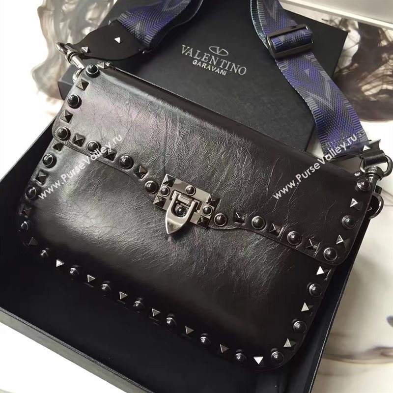 Valentino black guitar shoulder rockstud bag 4907