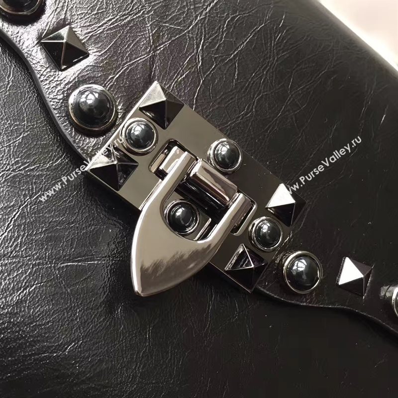 Valentino black guitar shoulder rockstud bag 4907