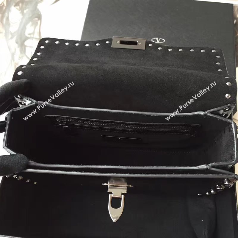 Valentino black guitar shoulder rockstud bag 4907