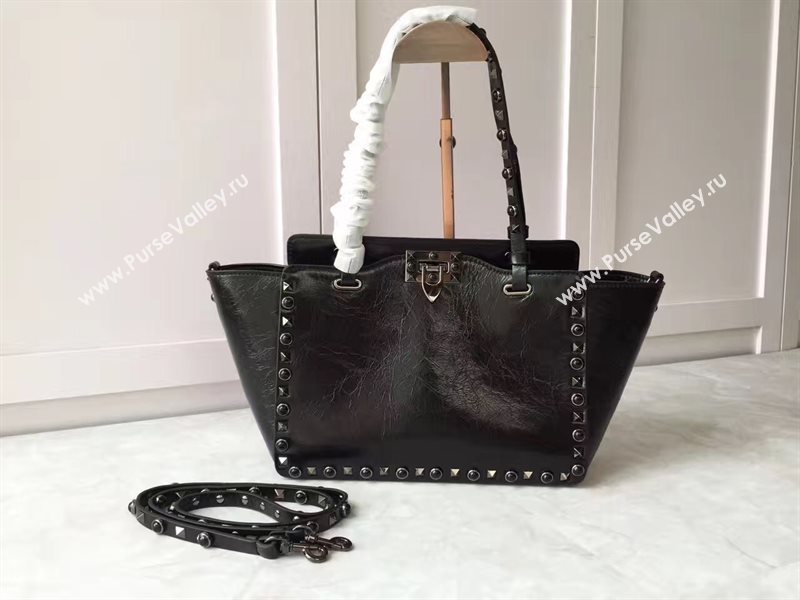 Valentino medium rockstud black shopping bag 4910