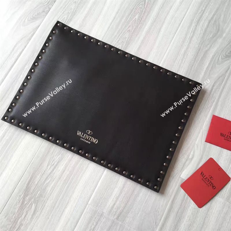 Valentino large black clutch rockstud bag 4916