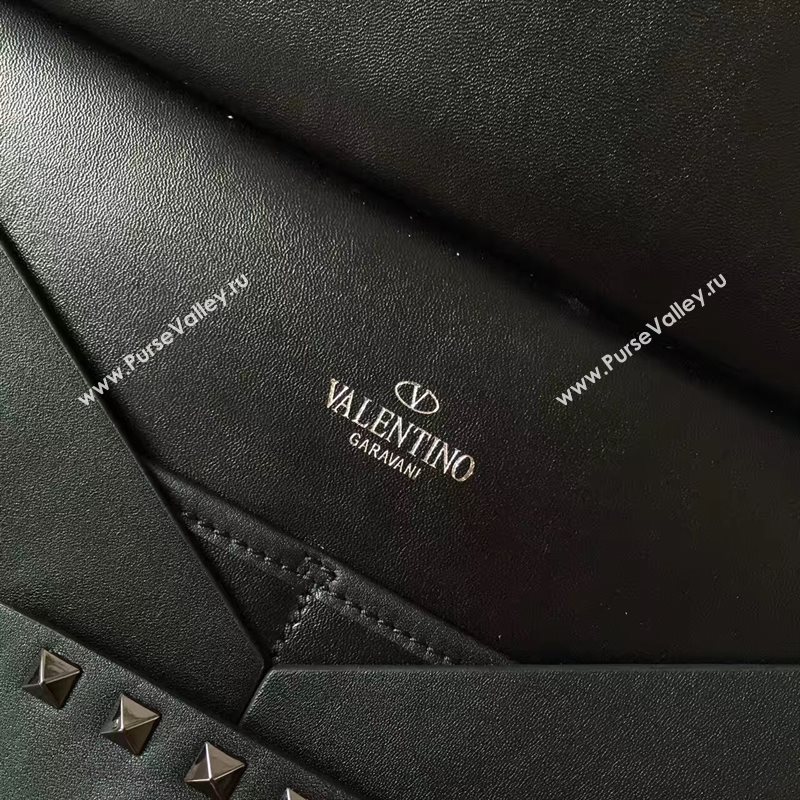 Valentino large black clutch rockstud bag 4916